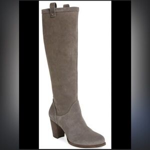 UGG Never Worn Ava Gray Nightfall Heeled Tall Riding Suede Boots Size 9.5